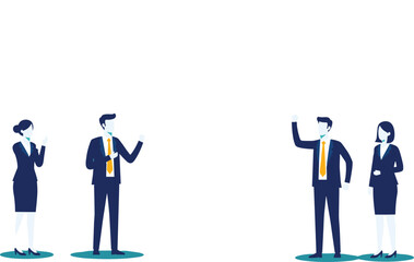 Professional Teamwork and Collaboration: Business Partners Celebrating Success Together flat vector illustration