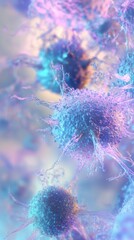 Cancer cells spreading and multiplying in human body