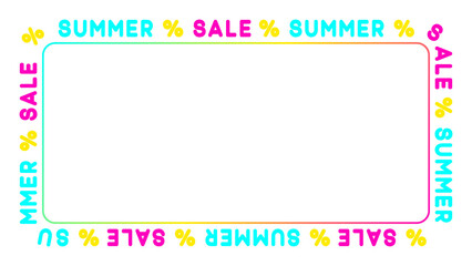 Fototapeta premium summer sale text border frame on transparent background,png black friday and season mega sale and big promotion overlay design element 