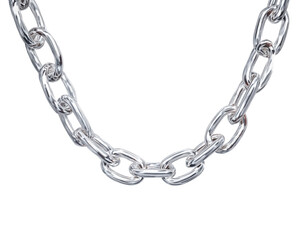 Silver Chain Necklace on Transparent Background, PNG