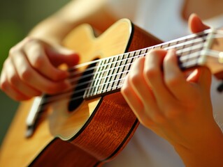selective focus, playing a string instrument