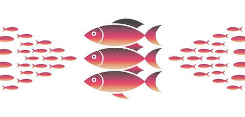 Leadership Concept with School of Fish