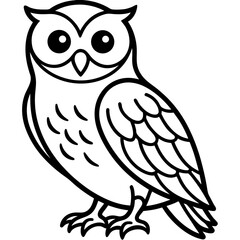 Elegant Snowy Owl Linework