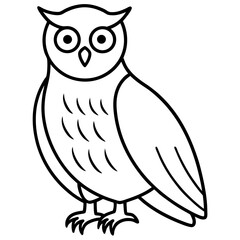 Elegant Snowy Owl Linework
