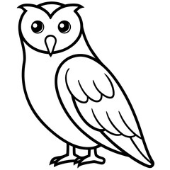 Elegant Snowy Owl Linework
