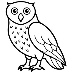 Elegant Snowy Owl Linework