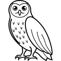Elegant Snowy Owl Linework