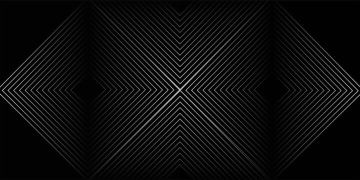 Black dynamic arrow line background. Elegant dark linear abstract wallpaper. Luxury stripe gradient texture. Grey direction lines backdrop for flyer, banner, poster, cover,