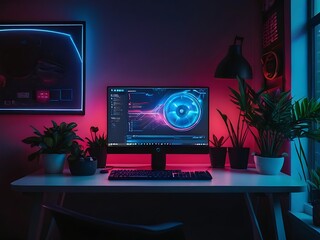 computer monitor and computer mouse