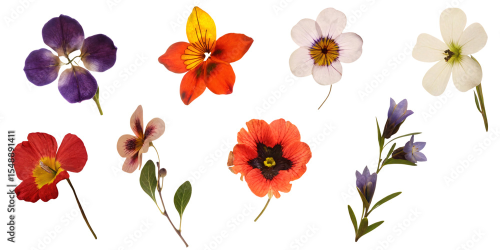 Poster a collection of various colorful blossoms isolated against a black background display of flora creat