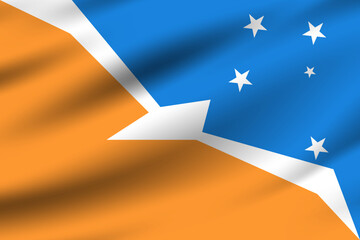 Flag of Argentina Antarctica. Argentina Antarctica flag official colors and proportion digital vector illustration. Wavy flag.