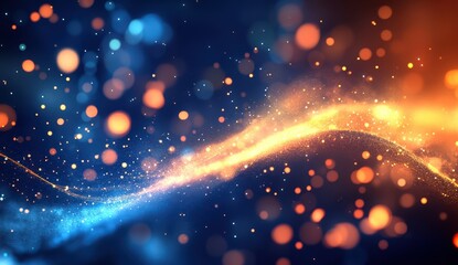 Abstract energy flow, vibrant particles