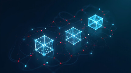 Blockchain Technology, Network, and Data Security Concept.