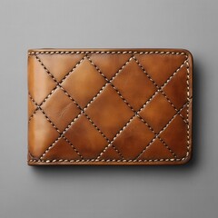 Hand-stitched, quilted leather wallet