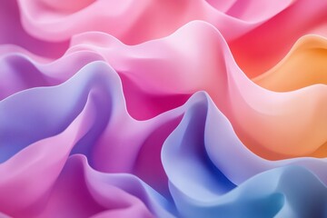 Soft, flowing fabric in a spectrum of pastel colors