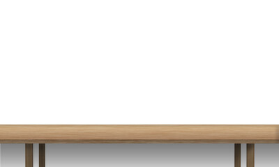 A simple wooden table against a plain white background, emphasizing minimalism and functionality.