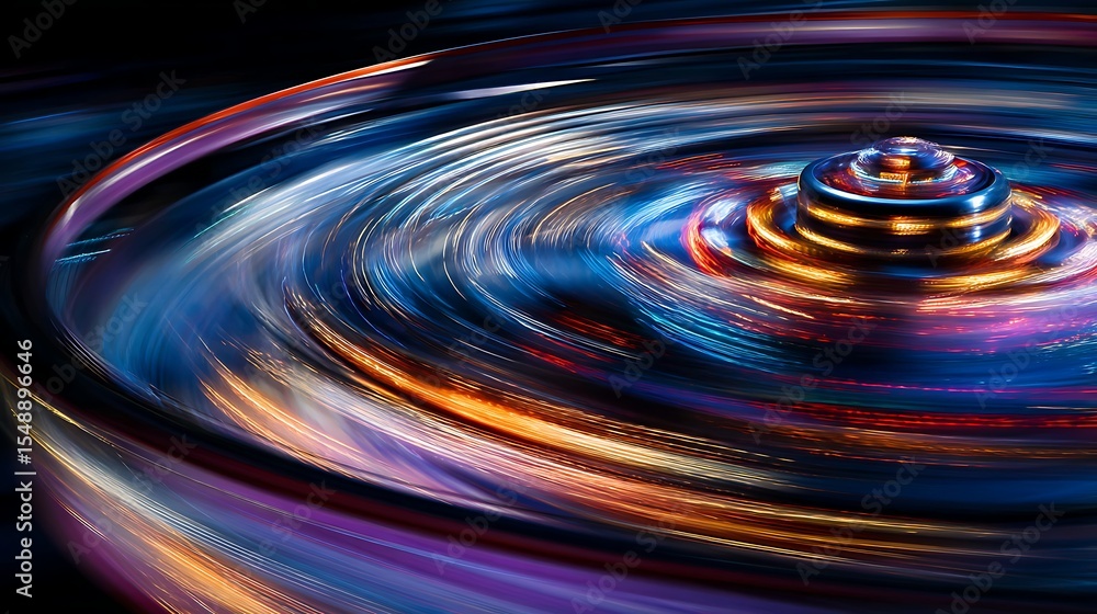Poster abstract motion light trails in rotation