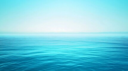 Serene ocean view with calm turquoise water and clear sky. Relaxation and tranquility scene
