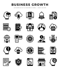 Business Growth icon pack for your website. mobile. presentation. and logo design.