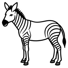 Hybrid Animal Zonkey Line Sketch
