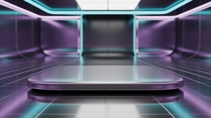 Holographic Tunnel Display with Cyan and Magenta Lights