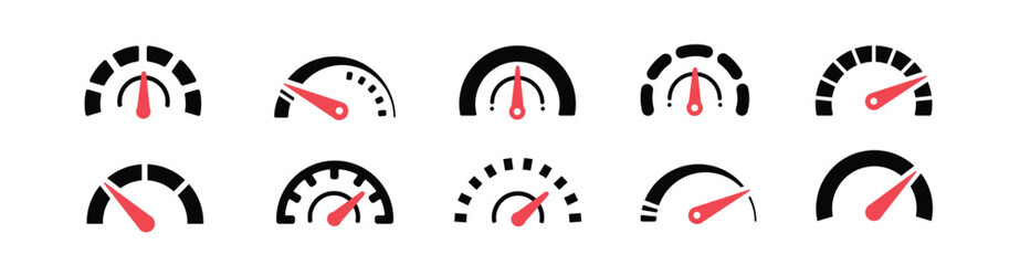 set speedometer, tanda indikator takometer. konsep kinerja maksimal.