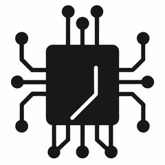 Circuit board silhouette icon on white background