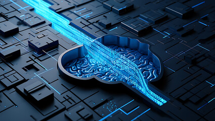 Abstract representation of artificial intelligence and data processing