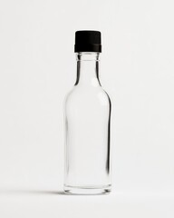 Clear glass bottle with black cap (5)