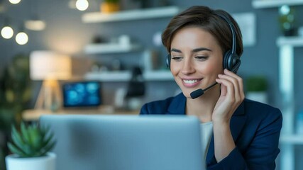 Support Agent: A customer support representative radiates professionalism and empathy as she helps a client, her friendly expression conveying a sense of assurance.