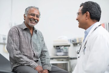 Obraz premium Patient and doctor talking at a medical check