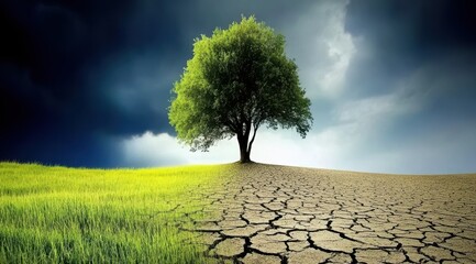 Nature's duality  fertile land vs. arid