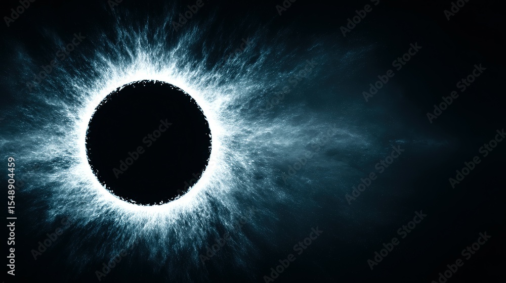Poster dark celestial object surrounded by ethereal energy.