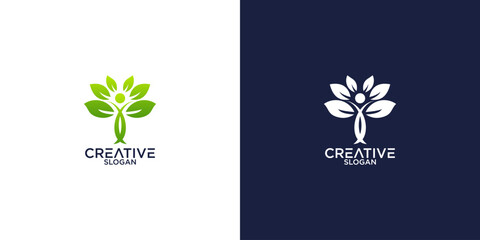 people and tree logo vector design