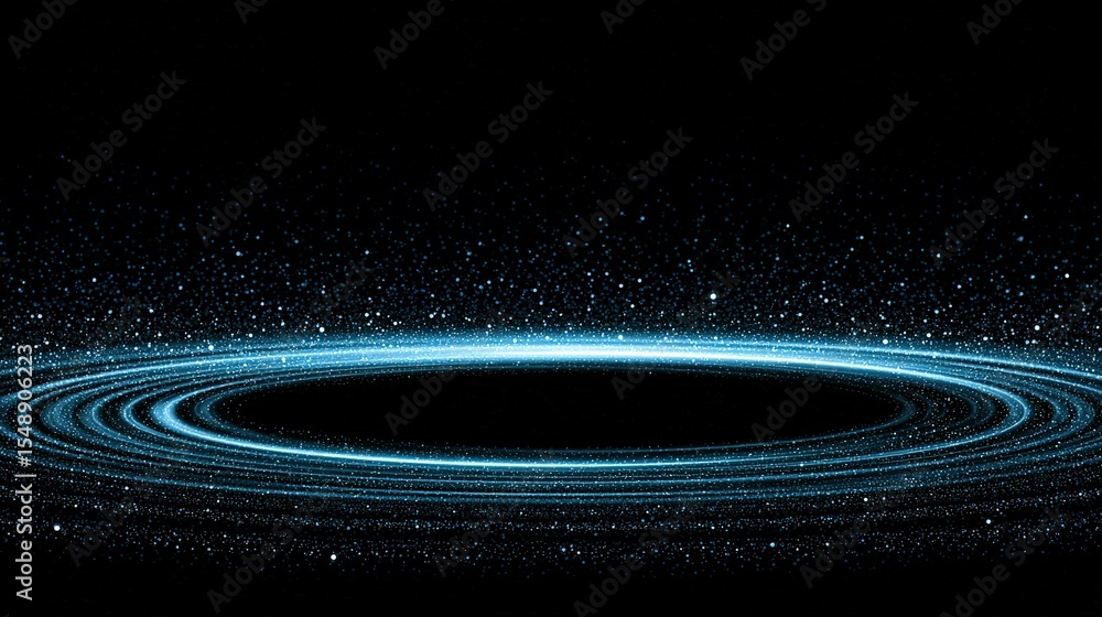 Aufkleber abstract design of concentric rings in deep space.