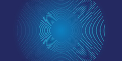 Dark blue abstract vector background with bright and elegant glowing circle lines stacked together, 3D cover of business presentation banner or night party.