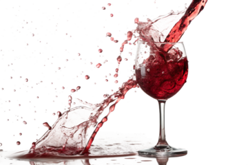 red glass -splash isolated on white background png, ai generated