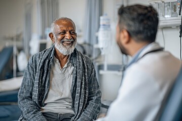 Obraz premium Patient and doctor talking at a medical check