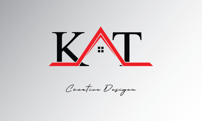 KT Letter House Logo &ndash; Creative Real Estate Monogram Design with Roof Shape & Home Symbol for Architecture, Property & Modern Branding Identity