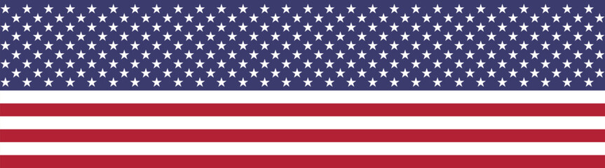 Flag of the United States. America banner flag. US flag long banner digital vector illustration.