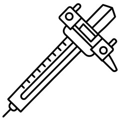 Linear Caliper Tool Vector Illustration