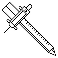Linear Caliper Tool Vector Illustration