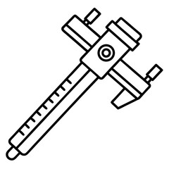 Linear Caliper Tool Vector Illustration