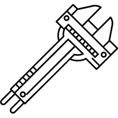 Linear Caliper Tool Vector Illustration