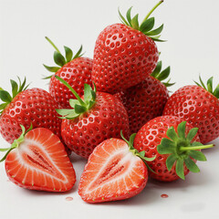 Strawberry isolated on white background close up