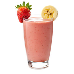 Fresh Strawberry Banana Smoothie in a Glass with Garnish