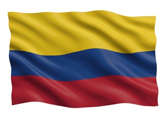 Obraz premium An illustrative depiction of the Colombian national flag, highlighting its classic tricolor design and fabric. 