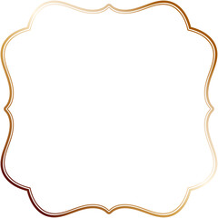 Classic Double Line Frame Copper on White Background