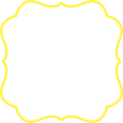 Classic Double Line Frame Yellow on White Background