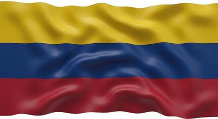 Obraz premium Representing Colombia, the national flag features its unique yellow (top), blue, and red horizontal stripes. 